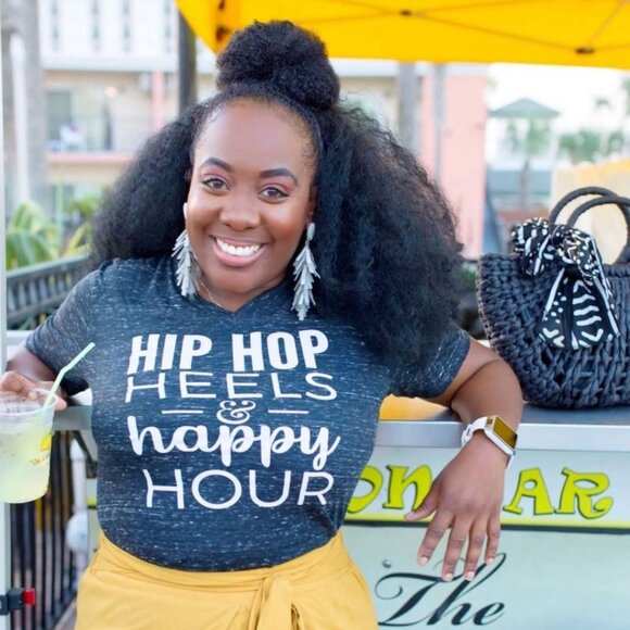 NEW! Hip-Hop, Heels & Happy Hour CUSTOM Tee T-Shirt Top | SIZE XS - Picture 1 of 10